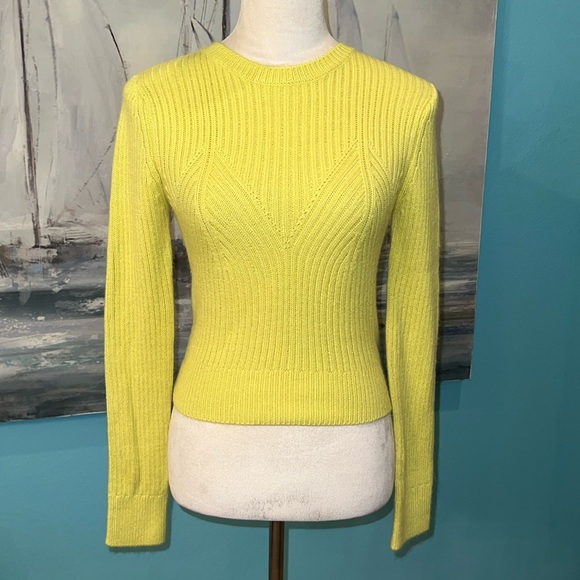 Endless Rose Fitted Yellow Crop Top Sweater, XS - Picture 1 of 8